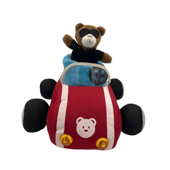 Top Gund Baby Stuffed Animal Sports Car Teddy Bear Driver Plush Toy Light Up - Picture 1 of 8